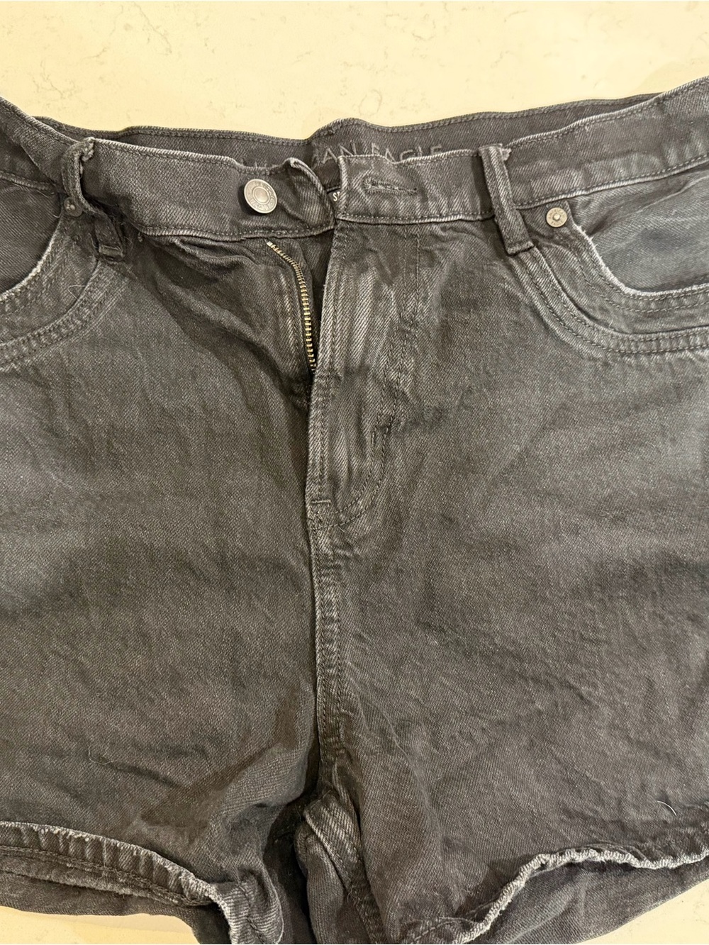 American Eagle Outfitters Black High-Rise Denim Shorts - Size 14